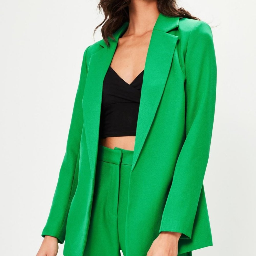 NWT Missguided Green Longline Blazer